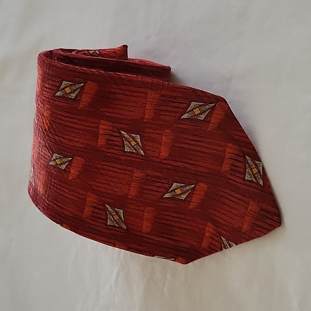 NEW Robert Talbott Best of Class Nordstrom Red Gray Print Silk Necktie Tie - Picture 1 of 9